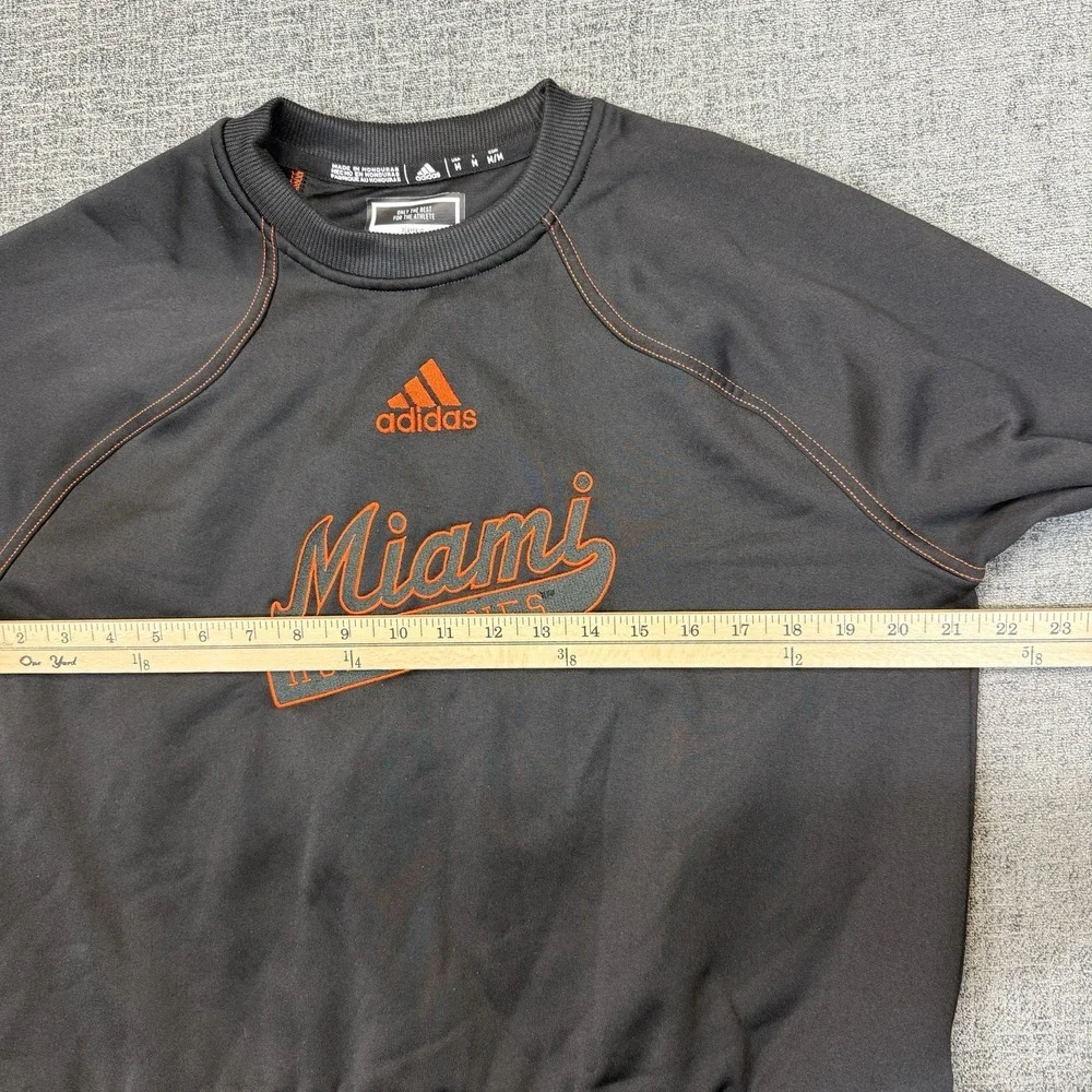 Miami Hurricanes Adidas Sweatshirt Men's M Black AEROREADY Crewneck NCAA